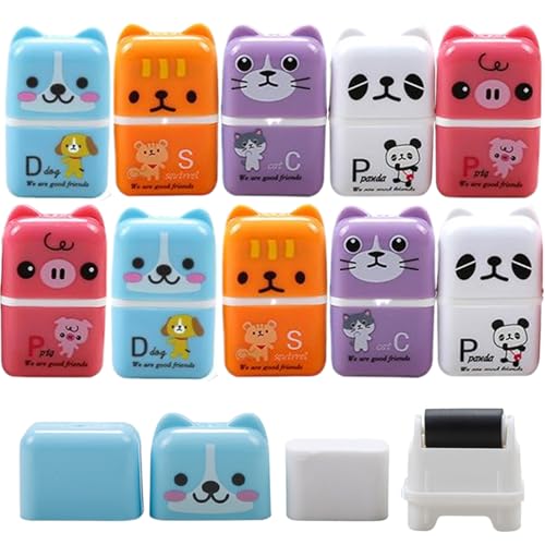 Errera de 10 piezas con rolleros de limpieza borras de animales amigables para los niños. Lindos borradores para lápices Bors & Girls Portable Eraser para la escuela al azar