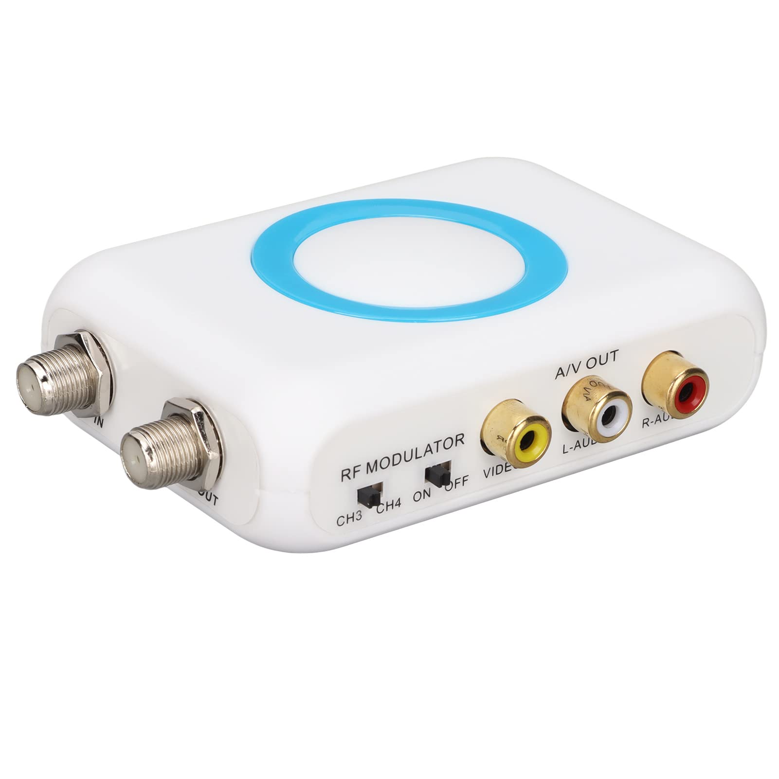 PUSOKEI RF-Modulator, HDMI--zu-RF-Konverter, NTSC-PAL-TV-CATV-Modulator, HD-Eingang, A/V-F-Buchse, RF-Ausgang, VRF-Demodulator-Konverter für Heim-CATV-System