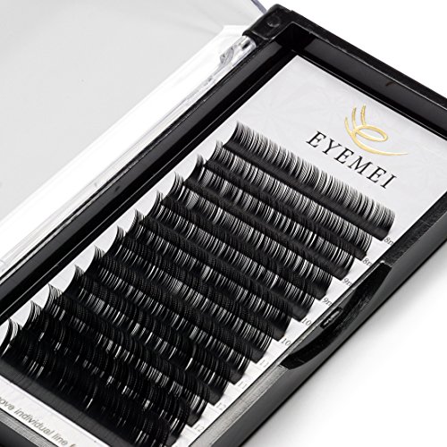 Eyelash Extensions Thickness 0.18mm C Curl 8-14Mix Individual Eyelash Extension Supplies Light Eyelashes Salon Use Black Mink False Lashes Extensions by EYEMEI(0.18-C-Mix)