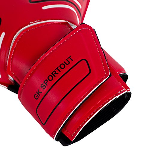 SPORTOUT Youth Adult Goalie Goalkeeper Gloves,Strong Grip for The Toughest Saves With Finger Spines to Give Protection to Prevent Injuries (Red - Image 4