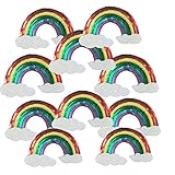 Ximkee(10 Pack) Large Rainbow Badge Sequin Sew Iron On Embroidered Patches Appliques