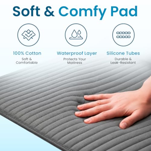 Image of B10 Bed Cooling System Twin - Cooling Mattress Pad for Hot Sleepers | Beat night sweats on a budget - 100% cotton cooling mattress topper and cooling pad for bed, cools 7-12F, 4 speeds & remote.