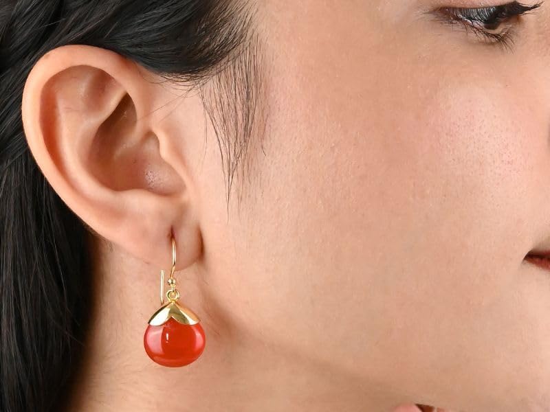 Gempires Gemstone 15 mm Pear With Gold Cap Hook Earring,Statement Birthstone jewelry, Teardrop shaped Earring - Image 4