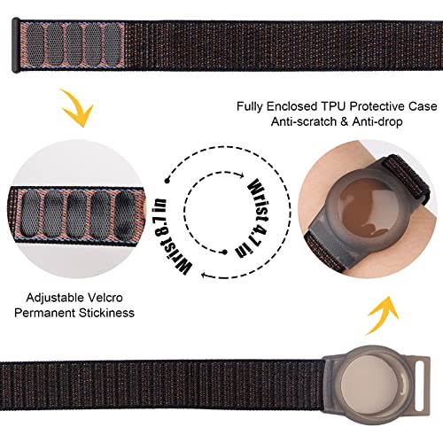 Image of Bracelet for AirTag Kids,Protective Cover for Air Tag with Nylon Wristband | Adjustable for Air Tag Bracelet,Anti Lost GPS Trackers Case Elastic Watch Band for Toddlers Girls Boys Elders