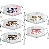 Fzoneme 5 Pcs Days of Week Face Mask Monday Tuesday Wednesday Thursday Friday Saturday Sunday colorful One Size