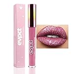 evpct 1Pcs Dark Red Glitter Metallic Shimmer Diamond Lipstick Lip Gloss Stain Set for Women Long Lasting Waterproof, Hot Bright Red Sparkle Glitter Matte long wear Liquid Lipstick Lip Makeup Kit