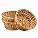 WANDIC - Cestino in tessuto, 3 cestini per pane in vimini per alimenti, frutta, verdura, supermercato, per servire ristorante casa, cucina, rotondo/marrone (20 x 20 x 7,5 cm)