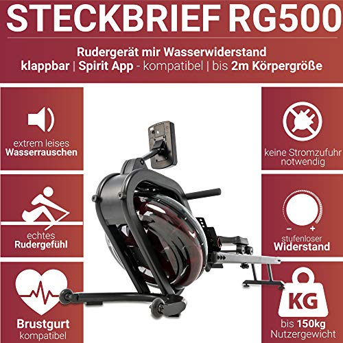 FUEL Fitness RG500 Fitness-Rudergerät, Wasserrudergerät für zuhause, realistisches Rudergefühl, Nutzergewicht bis 150kg… – Bild 3