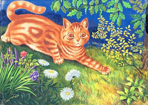 Affiche Chat Traqué Louis Wain Vintage : Cadeau Idéal Toile 60x90cm