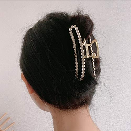 Miniatura 7 de Pinzas de metal con diamantes de imitación para el cabello, pinzas antideslizantes para el cabello, accesorios para mujeres y niñas (paquete de 2)