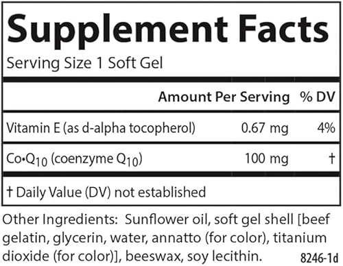 Miniatura 4 de Carlson - Co-Q10, 100 mg, Producción de energía y función cardíaca, 60 cápsulas blandas