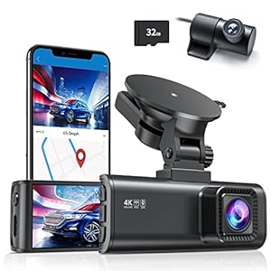 REDTIGER Dash Cam Front Rear, 4K/2.5K Full HD Dash Camera for Cars, Free 32GB SD Card, Built-in Wi-Fi GPS, 3.16” IPS…