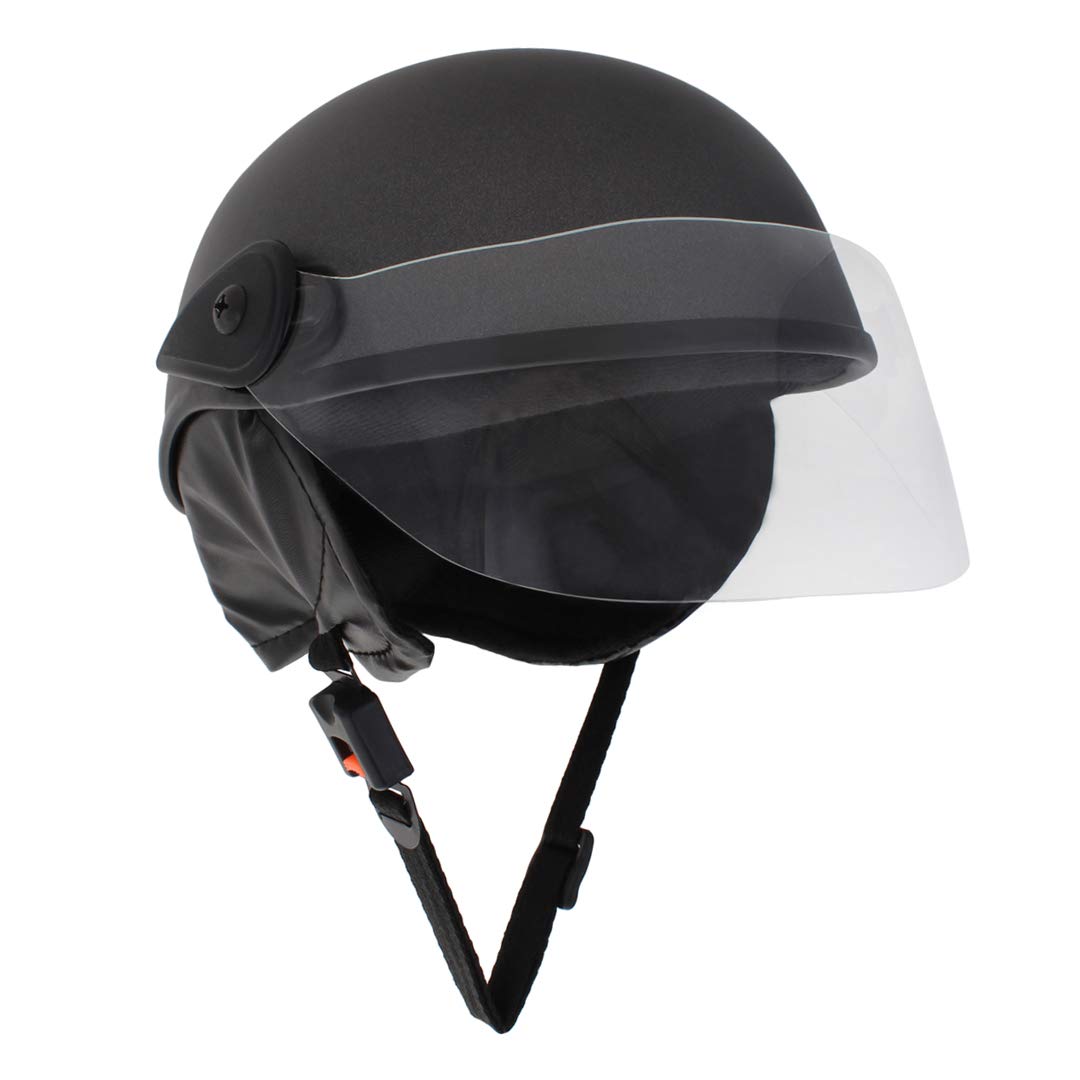 Western Era Multipurpose Half Helmet | Clear Visor | Comfort & Safety | Enhanced Design | Color - Grey Matte (Large) (Non-Motorized)