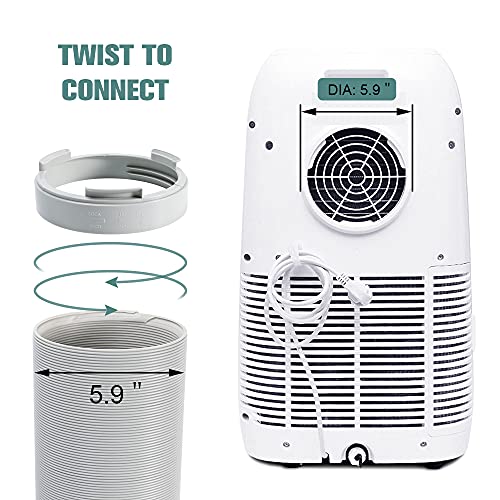 Portable Air Conditioner Exhaust Hose Adapter, 5.9 Inch A/C Unit Tube Connector Exhaust Hose Duct Interface Adapter Round Mobile Air Conditioning Accessories #TOP3