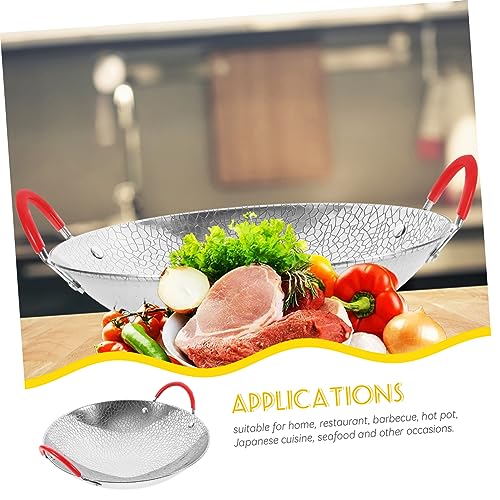 Wok de acero inoxidable con doble asa para cocina miniatura 7