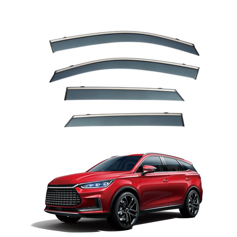 QOEMRHELT 4pc Set In-Channel Wind Deflectors, for BYD TANG EV 2018-2023 Window Visors Rain Guards Vent Visors Rain & Sun Protection,Car Accessories