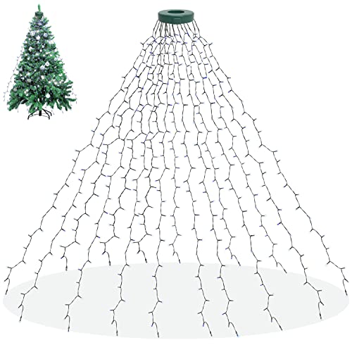 Aneeway Luci per Albero di Natale - Catena Luminosa 200cm, 16 Strisce 400 LED, 8 Modalità per Alberi 150-240cm, Bianco Brillante