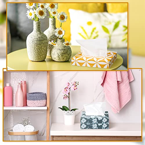 Image of Yinder 24 Packs 960 Sheets Tissue Cube Car Facial Boxes Disposable Facial Travel Tissues Holder Soft Watercolor Boxes 2 Ply 40 Sheets for Wedding Household Car Kitchen Bathroom(Simple)