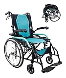 Aianurm 車椅子 車いす 自走用車いす 介助&自走兼用 車椅子 折りたたみ 軽量 コンパクト アルミ製 ブレーキロック付き 背面ポケット 20インチノーパンクタイヤ 重量11kg (Ai-MBL)