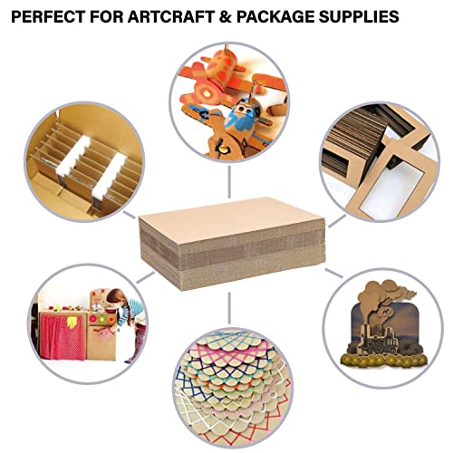 image for ANSSDO 200 Pack 4x6 Inch Kraft Corrugated Cardboard Sheets - Premium B