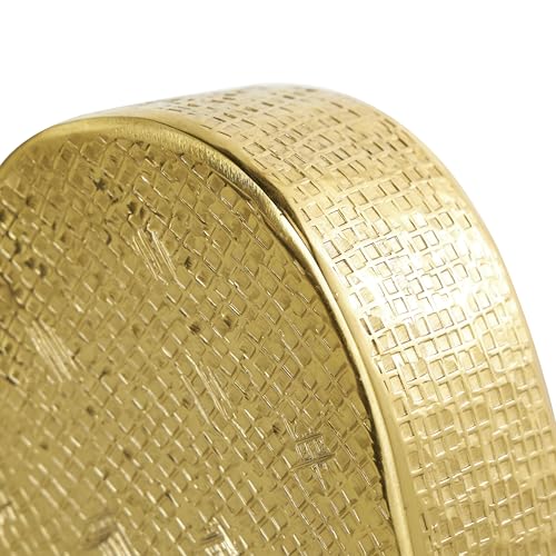 Escultura decorativa metálica de corazón en aluminio dorado miniatura 2
