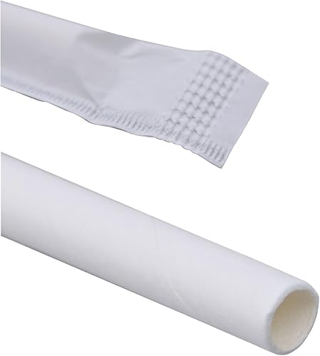 Miniatura 6 de Boardwalk BWKPPRSTRWWR - Pajitas de papel envueltas individualmente, 7.75 pulgadas x 0.25 pulgadas, color blanco (3200/caja)