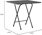 Foldable Table,Foldable Dinner Table Square Solid MDF 4 Persons Home Office Study Computer Desk Innovative and Compact Folding Table Space Saving Folding Table for Dining Room Black