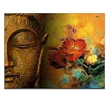 Visual Art Decor Large Well-designed Buddha Canvas Wall Art Buddha Statue Painting Prints Framed Rea