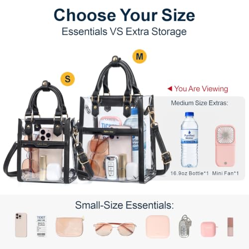 Image of PACKISM Clear Purse for Stadium Events - Clear Crossbody Bag for Women | Adjustable Wide Strap, 2 Easy-Access Pockets, Thick 0.5mm PVC, for Sport Game Day Concert Festival, Clear Bag Stadium Events