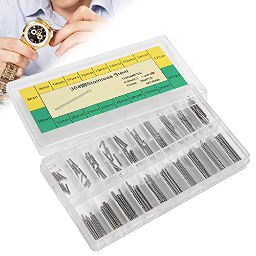 Pasador Partido para Reloj, 300 Piezas 1mm de Acero Inoxidable para Correa de Reloj Pulsera, Pasadores Partidos para Correa de Reloj, Pasador de Chaveta, Correa de Fricción, Barras de Presión Cover