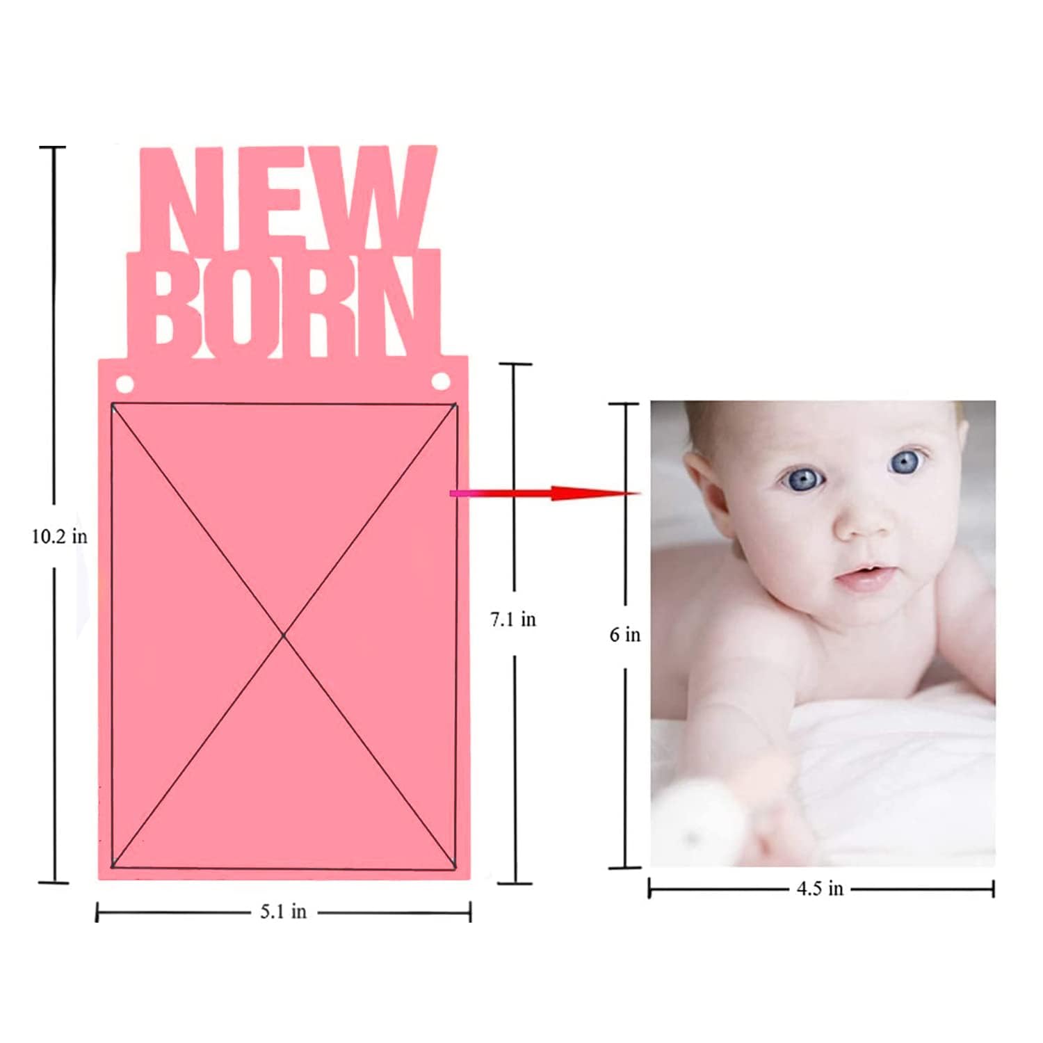 AMFIN® New Born 1st Birthday Baby Photo Banner Pink/Growth Record 1-12 Months/Monthly Milestone Photo Bunting Wreath, First Birthday Party Decoration - Pink 1