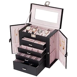 FEIYAN Organize Your Jewelry in Style 5-Layer Leather jewelry box – Large Capacity, Flexible Partitions, and Elegant Design