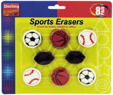 Sports themed erasers - Case of 96
