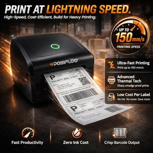 Image of Thermal Label Printer for Business Office Home | Inkless Thermal | Mobile, Desktop Compatible (ShipLite(4-Inch Label Printer))