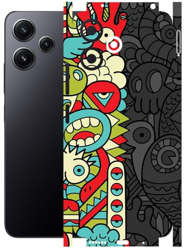 Image of AtOdds - Full Body Back Screen Guard Protector Film - Lamination Wrap Skin Sticker Compatible with Poco M6 PRO (5G) | Scratchproof Matte Finish (Graffiti50)