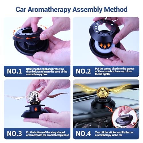 Image of KOMMI Creative Car Air Freshener Solar Energy Rotating Aromatherapy Car Diffuser for Car Home Office