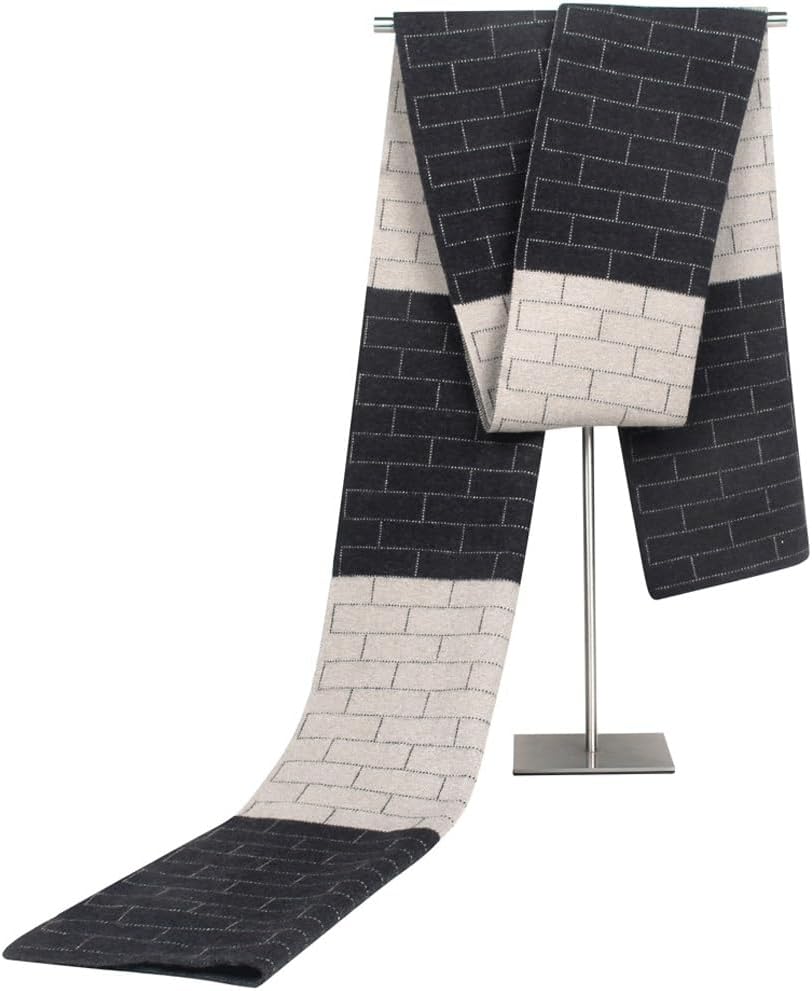 HBJWOV Autumn and winter plaid knitted scarf for men's scarf