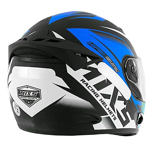Capacete Moto MX2 Storm Preto com azul Brilhante 58