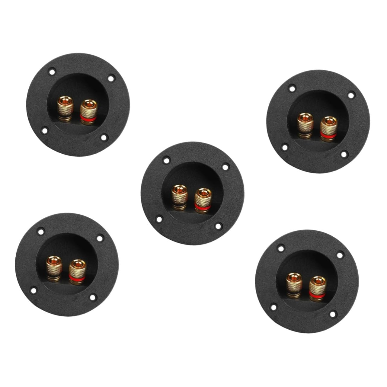 Toyvian 5 zestawów gniazd przyłączeniowych do głośników, wtyczka, okablowanie, przewody, kabel głośnikowy, zaciskany, audio, cyfrowy odbiornik stereo, kabel do słuchawek, soundbar, czarny, miedziany,