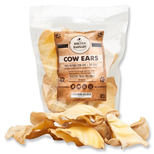 BRUTUS & BARNABY Cow Ears for Dogs, All Natural Whole Ears, No Added
