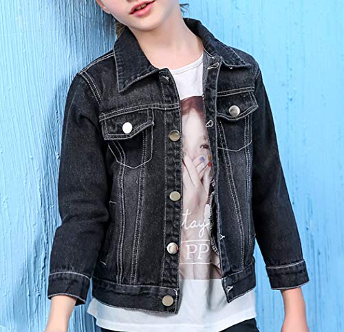 ASHER FASHION Baby Girls Boys Denim Jacket Long Sleeve Jean Coat Button Down Outwear Toddler2