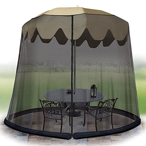 IdeaWorks 11' Umbrella Table Screen - Mesh Zippered Bug-Free Cover