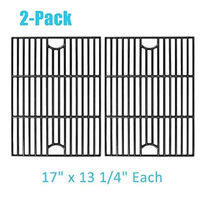 BBQration 17 inch Matte Cast Iron Cooking Grid Grates Replacement Parts for Nexgrill 720-0830H, 720-0670, 720-0341, Kenmore 122.16119 415.16107110, Uniflame GBC981W GBC091W, Uberhaus and More