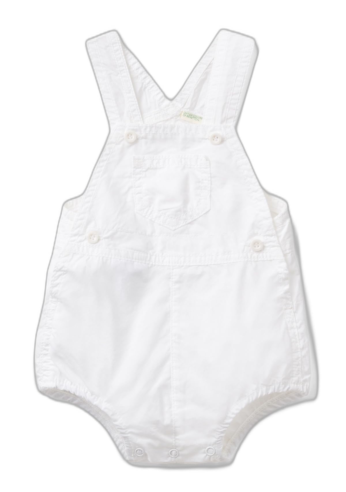 United Colors of Benetton Salopette 4U3KAT011, Peto Bebe Bebé-Niños, Bianco,