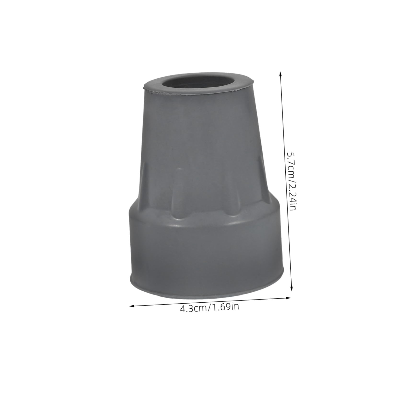 NULYLU 6pcs Anti-Slip Crutch Foot Pads for Armpit Crutches Walking Stick Accessories Tips Rubber Tips Gray