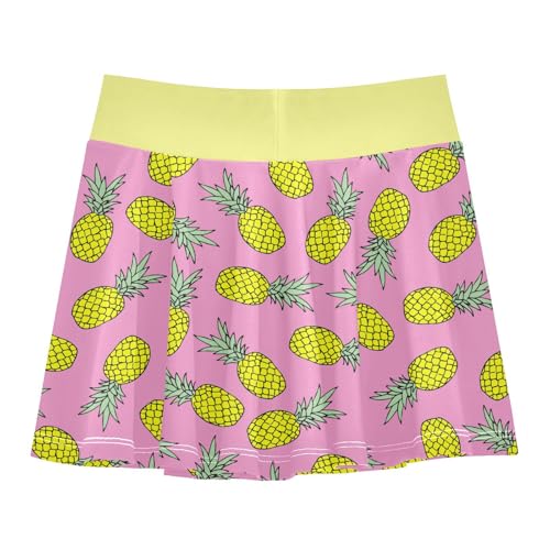 Girls Skorts High Waist Athletic Skirts with Shorts Pineapple Stretchy Teens Performance Tennis3