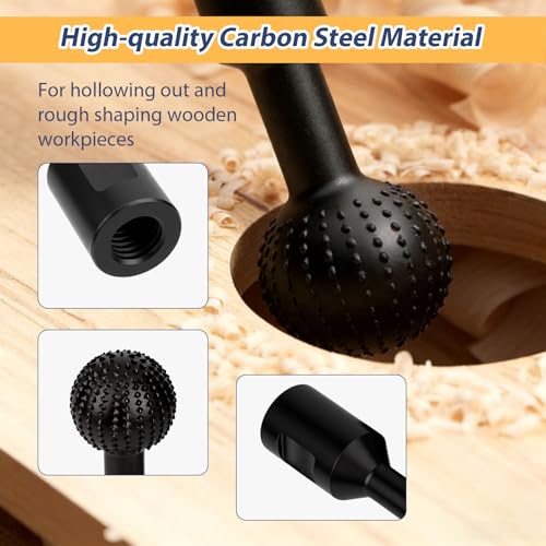 Fresa giratoria esférica M14 para tallar madera con amoladora angular de 115 y 125 mm 6