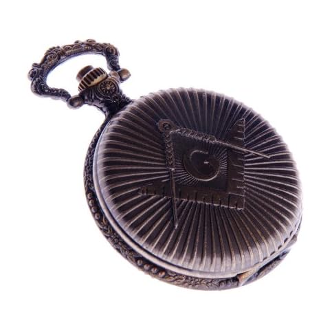 Masonic Full Hunter Pocket Watch with Chain Cover