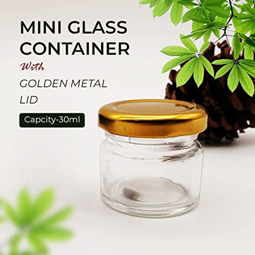 Image of nsb herbals Small Glass Jar With Metal Golden Color Air Tight And Rust Proof Cap, Capacity 30 ml or 25 Gram (6)