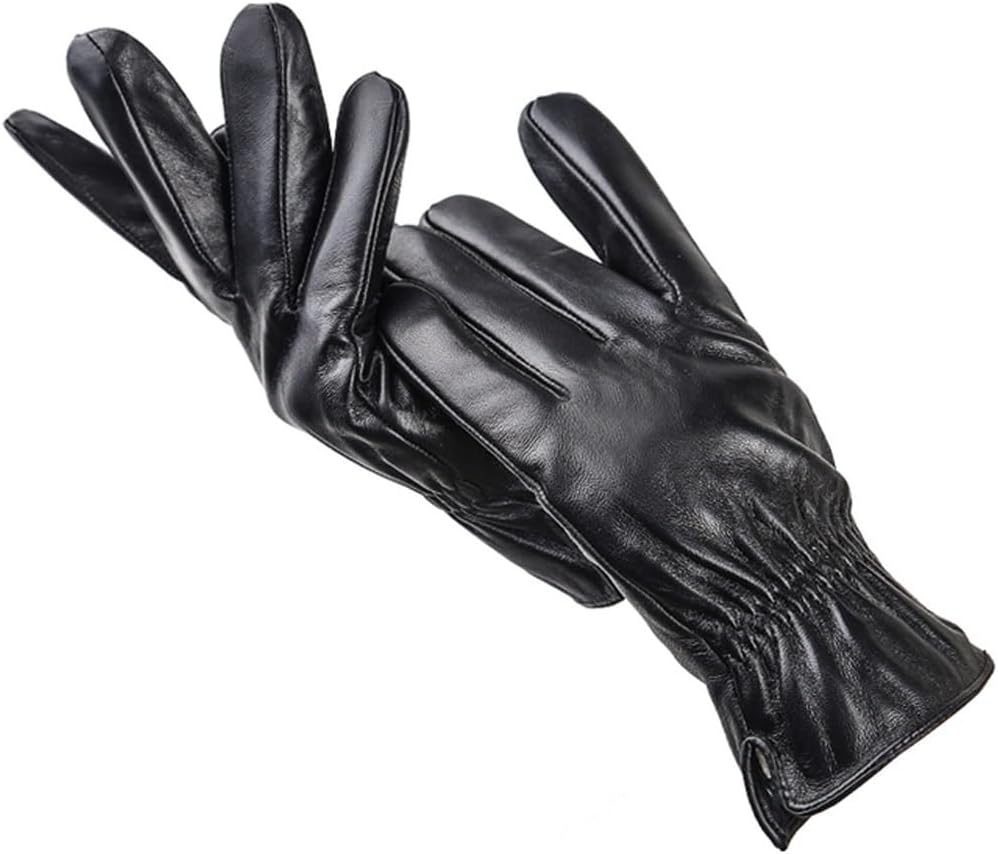 Men's Leather Gloves Winter Driving